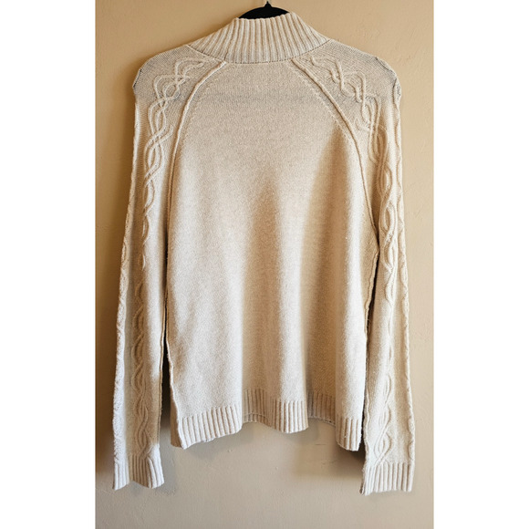 Adventura cashmere,wool blend cable knit sweater, lightweight, fisherman core, S - Picture 2 of 5